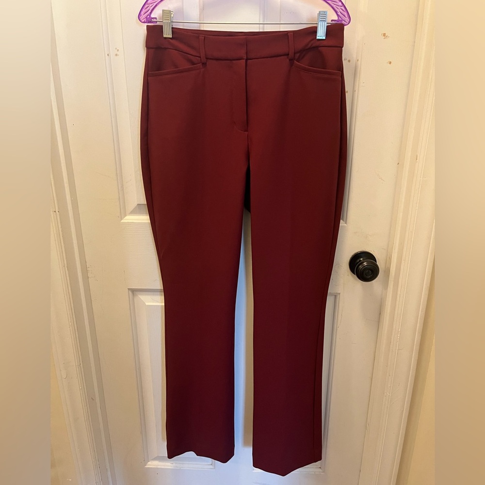 LIKE NEW Express Burgundy Super Soft Twill Boot High Rise Trousers - Sz 8R